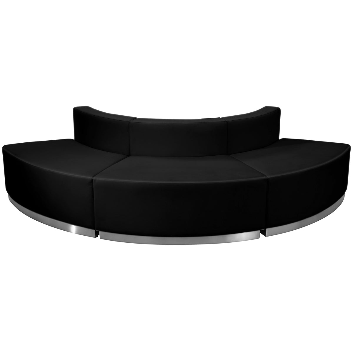 Flash Furniture ZB-803-800-SET-BK-GG 3 PC Black LeatherSoft Modular Reception Configuration w/Taut Back &Seat - Main view