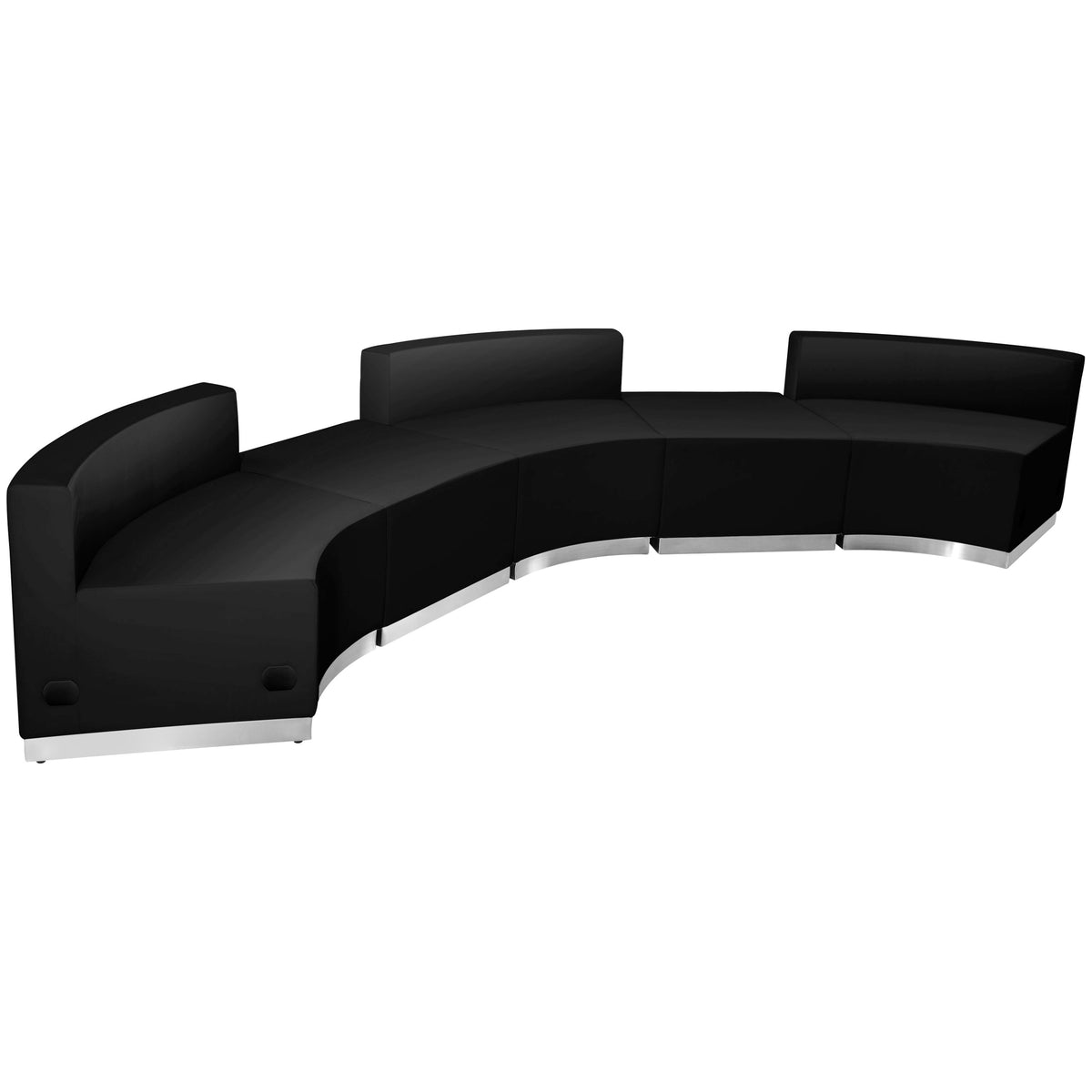Flash Furniture ZB-803-810-SET-BK-GG 5 PC Black LeatherSoft Modular Reception Configuration w/Taut Back &Seat - Main view