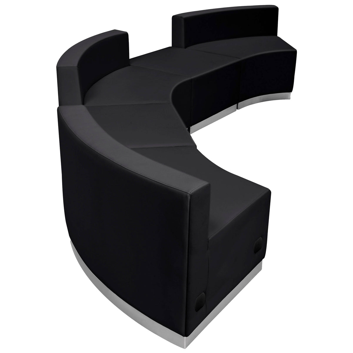 Flash Furniture ZB-803-810-SET-BK-GG 5 PC Black LeatherSoft Modular Reception Configuration w/Taut Back &Seat - View 5