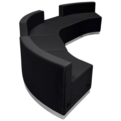 Flash Furniture ZB-803-810-SET-BK-GG 5 PC Black LeatherSoft Modular Reception Configuration w/Taut Back &Seat - View 5