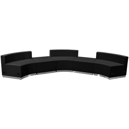 Flash Furniture ZB-803-810-SET-BK-GG 5 PC Black LeatherSoft Modular Reception Configuration w/Taut Back &Seat - View 6