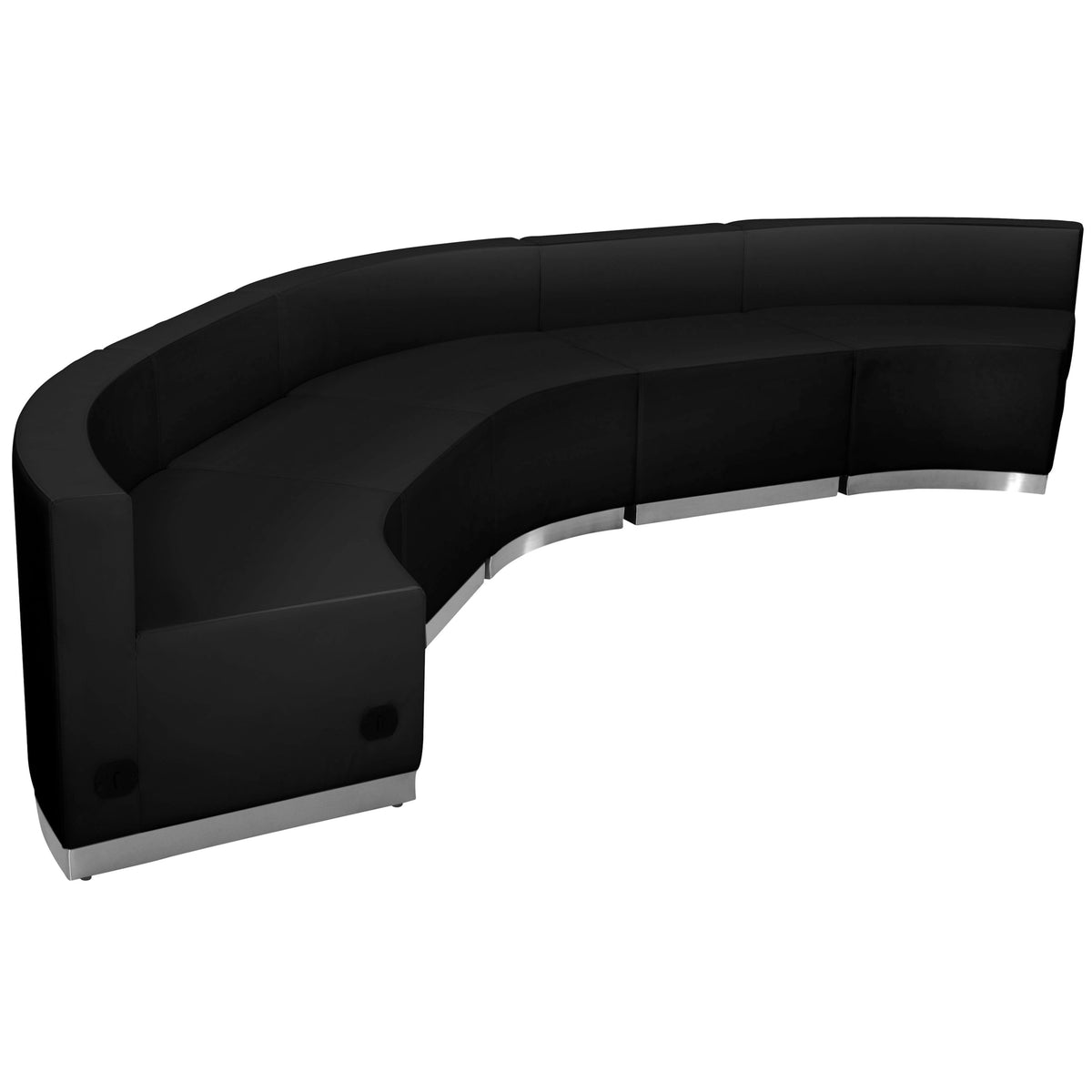 Flash Furniture ZB-803-820-SET-BK-GG 5 PC Black LeatherSoft Modular Reception Configuration w/Taut Back &Seat - Main view