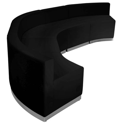 Flash Furniture ZB-803-820-SET-BK-GG 5 PC Black LeatherSoft Modular Reception Configuration w/Taut Back &Seat - View 5