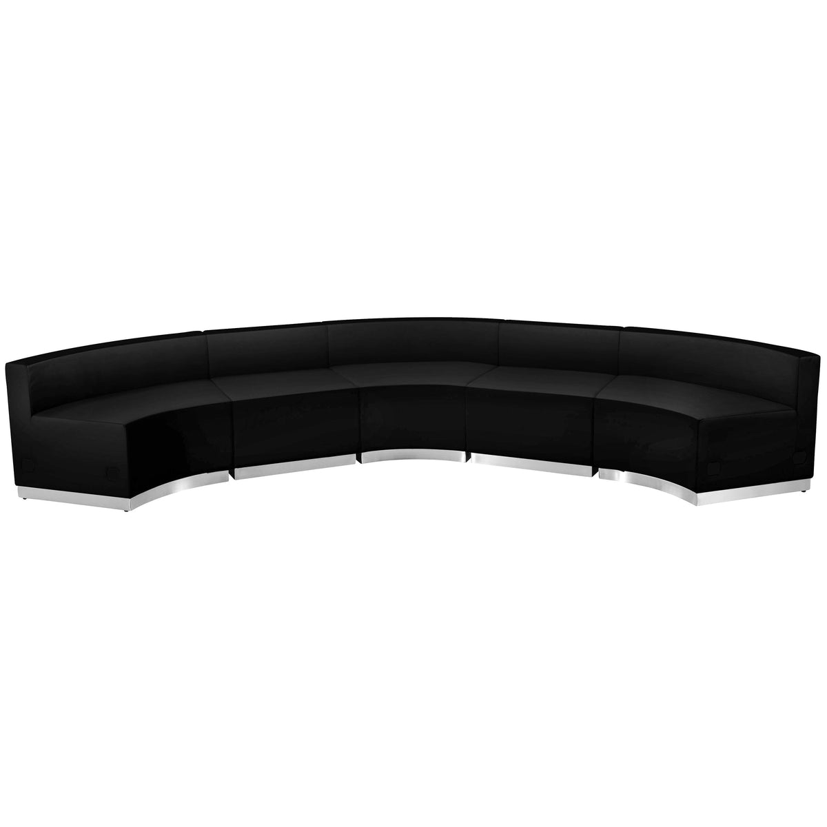 Flash Furniture ZB-803-820-SET-BK-GG 5 PC Black LeatherSoft Modular Reception Configuration w/Taut Back &Seat - View 6