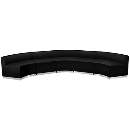 Flash Furniture ZB-803-820-SET-BK-GG 5 PC Black LeatherSoft Modular Reception Configuration w/Taut Back &Seat - View 6