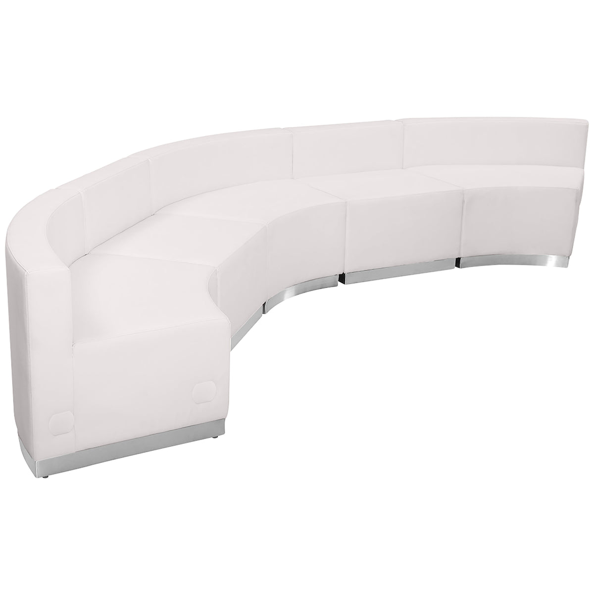 Flash Furniture ZB-803-820-SET-WH-GG 5 PC White LeatherSoft Modular Reception Configuration w/Taut Back &Seat (Melrose White) - Main view