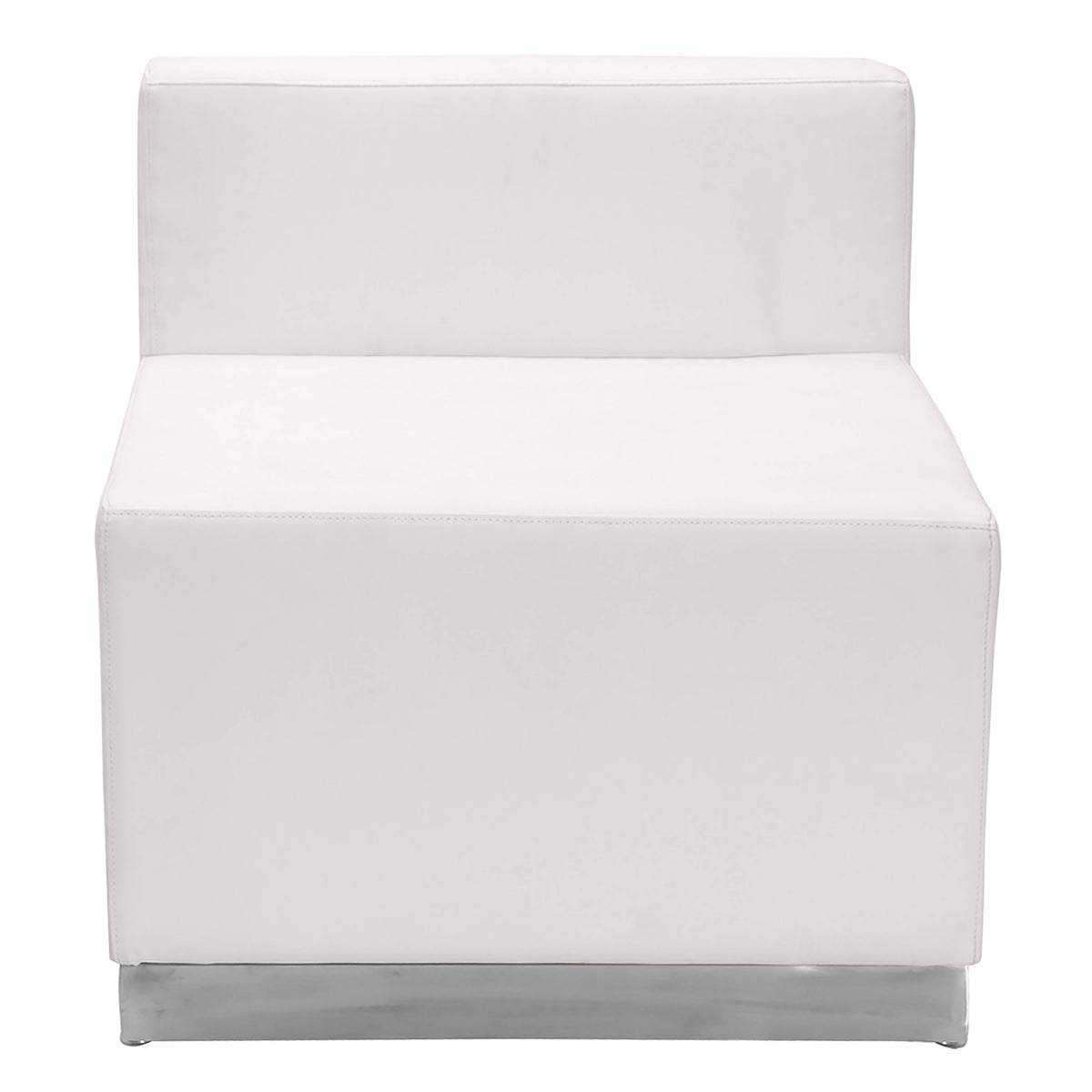 Flash Furniture ZB-803-820-SET-WH-GG 5 PC White LeatherSoft Modular Reception Configuration w/Taut Back &Seat (Melrose White) - View 3