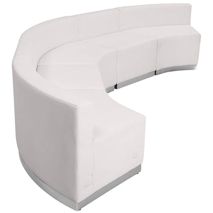 Flash Furniture ZB-803-820-SET-WH-GG 5 PC White LeatherSoft Modular Reception Configuration w/Taut Back &Seat (Melrose White) - View 5