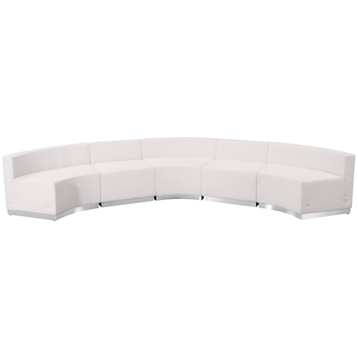 Flash Furniture ZB-803-820-SET-WH-GG 5 PC White LeatherSoft Modular Reception Configuration w/Taut Back &Seat (Melrose White) - View 6