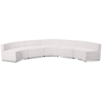 Flash Furniture ZB-803-820-SET-WH-GG 5 PC White LeatherSoft Modular Reception Configuration w/Taut Back &Seat (Melrose White) - View 6