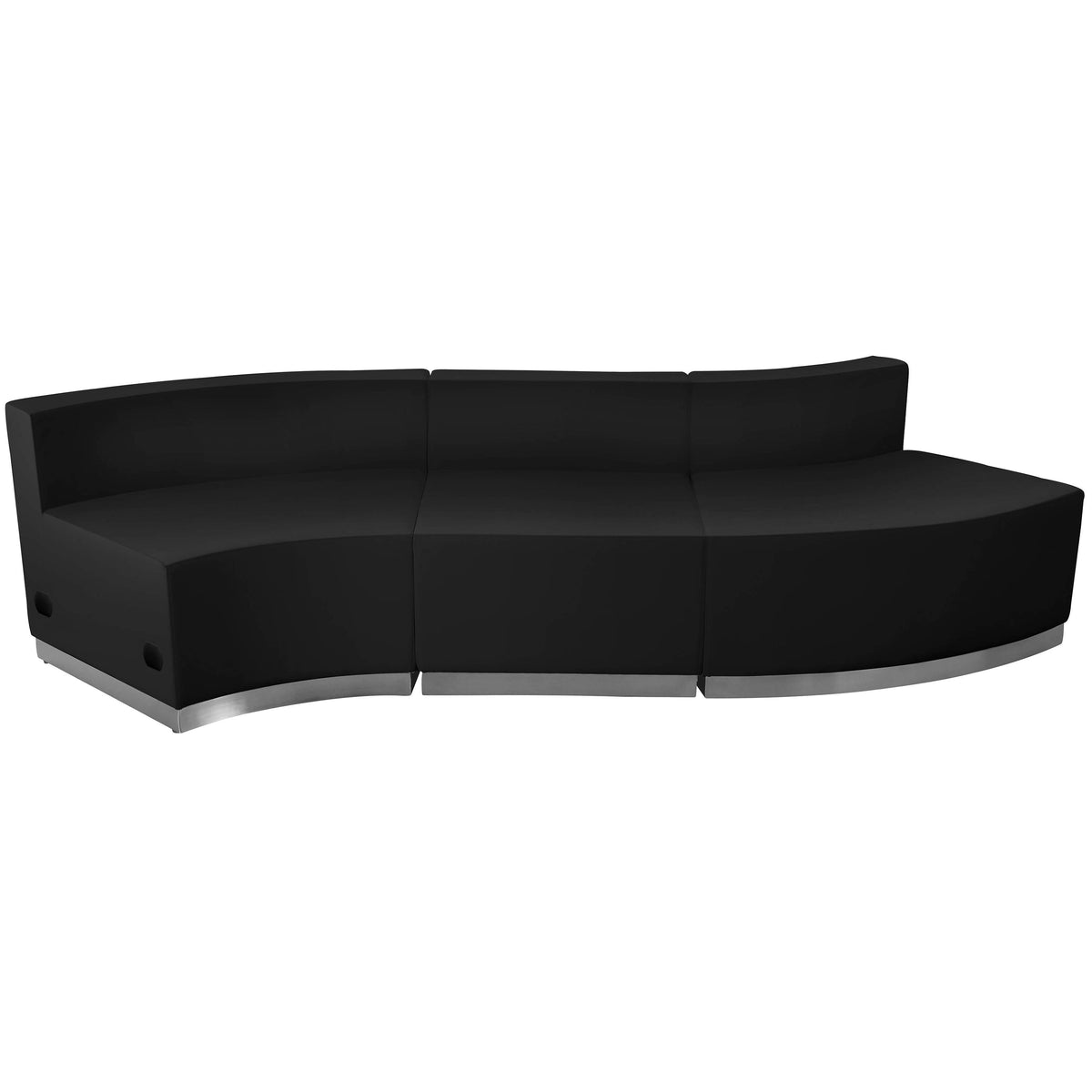 Flash Furniture ZB-803-830-SET-BK-GG 3 PC Black LeatherSoft Modular Reception Configuration w/Taut Back &Seat - View 8