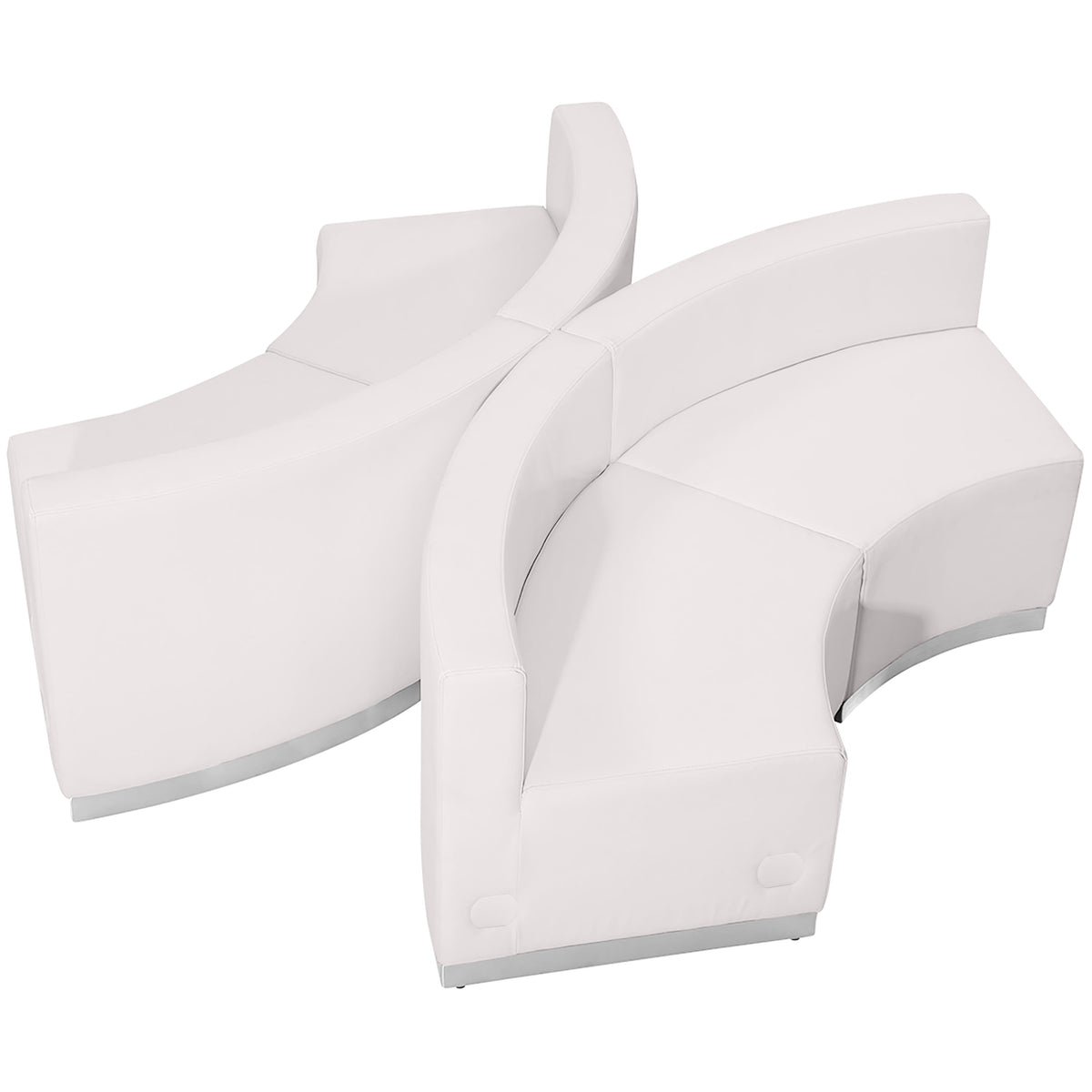 Flash Furniture ZB-803-840-SET-WH-GG 4 PC White LeatherSoft Modular Reception Configuration w/Taut Back &Seat (Melrose White) - Main view