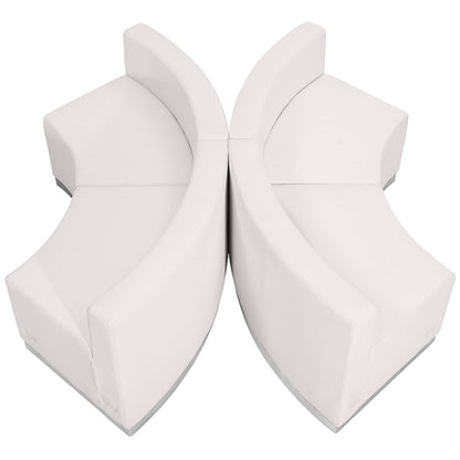 Flash Furniture ZB-803-840-SET-WH-GG 4 PC White LeatherSoft Modular Reception Configuration w/Taut Back &Seat (Melrose White) - View 4