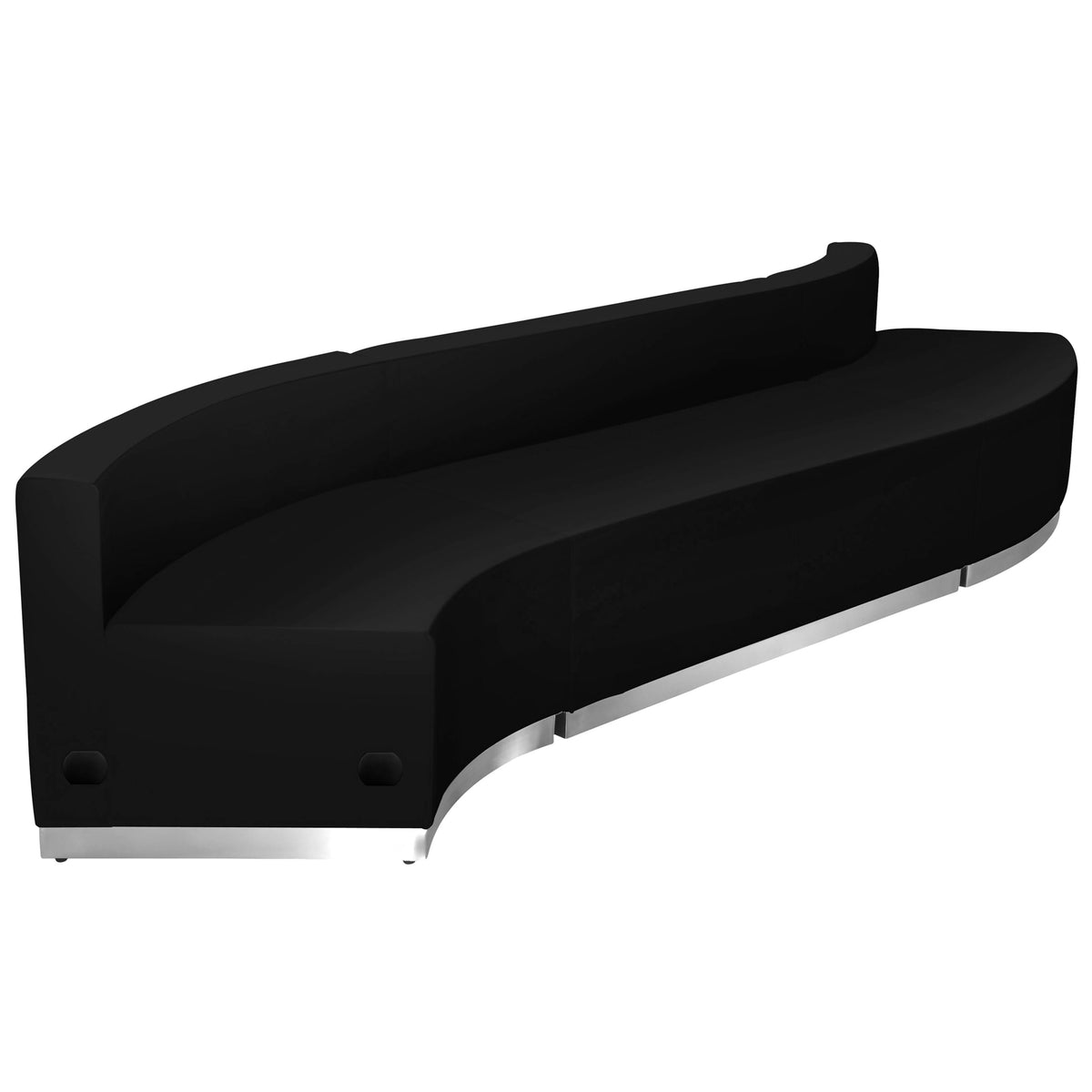 Flash Furniture ZB-803-850-SET-BK-GG 3 PC Black LeatherSoft Modular Reception Configuration w/Taut Back &Seat - Main view
