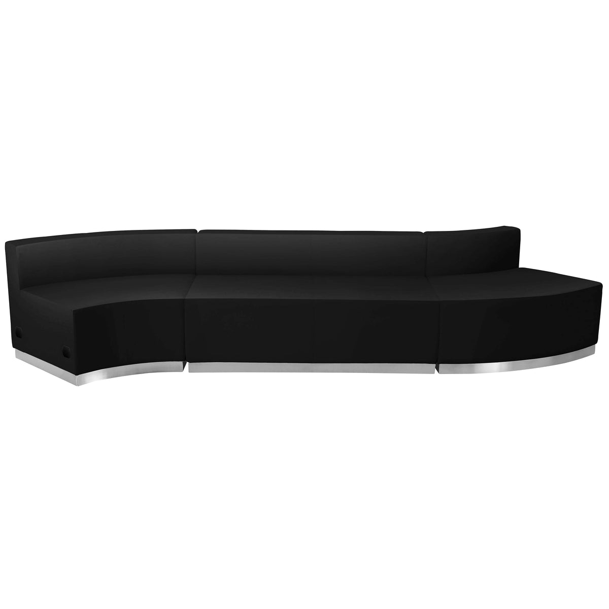 Flash Furniture ZB-803-850-SET-BK-GG 3 PC Black LeatherSoft Modular Reception Configuration w/Taut Back &Seat - View 7