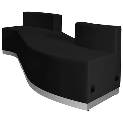 Flash Furniture ZB-803-860-SET-BK-GG 4 PC Black LeatherSoft Modular Reception Configuration w/Taut Back &Seat - View 6