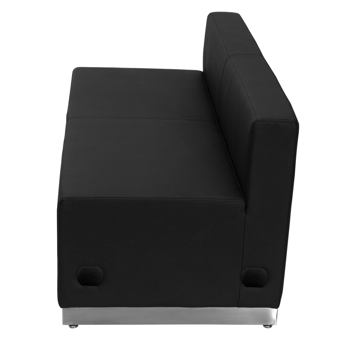 Flash Furniture ZB-803-LS-BK-GG Black LeatherSoft Loveseat with Stainless Steel Base - Reception Furniture - View 3