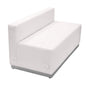 Flash Furniture ZB-803-LS-WH-GG White LeatherSoft Loveseat with Stainless Steel Base - Reception Furniture (Melrose White) - Main view