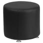 Flash Furniture ZB-803-RD-18-BK-GG Black LeatherSoft 18" Round Low Profile Design Ottoman - Reception Furniture - Main view