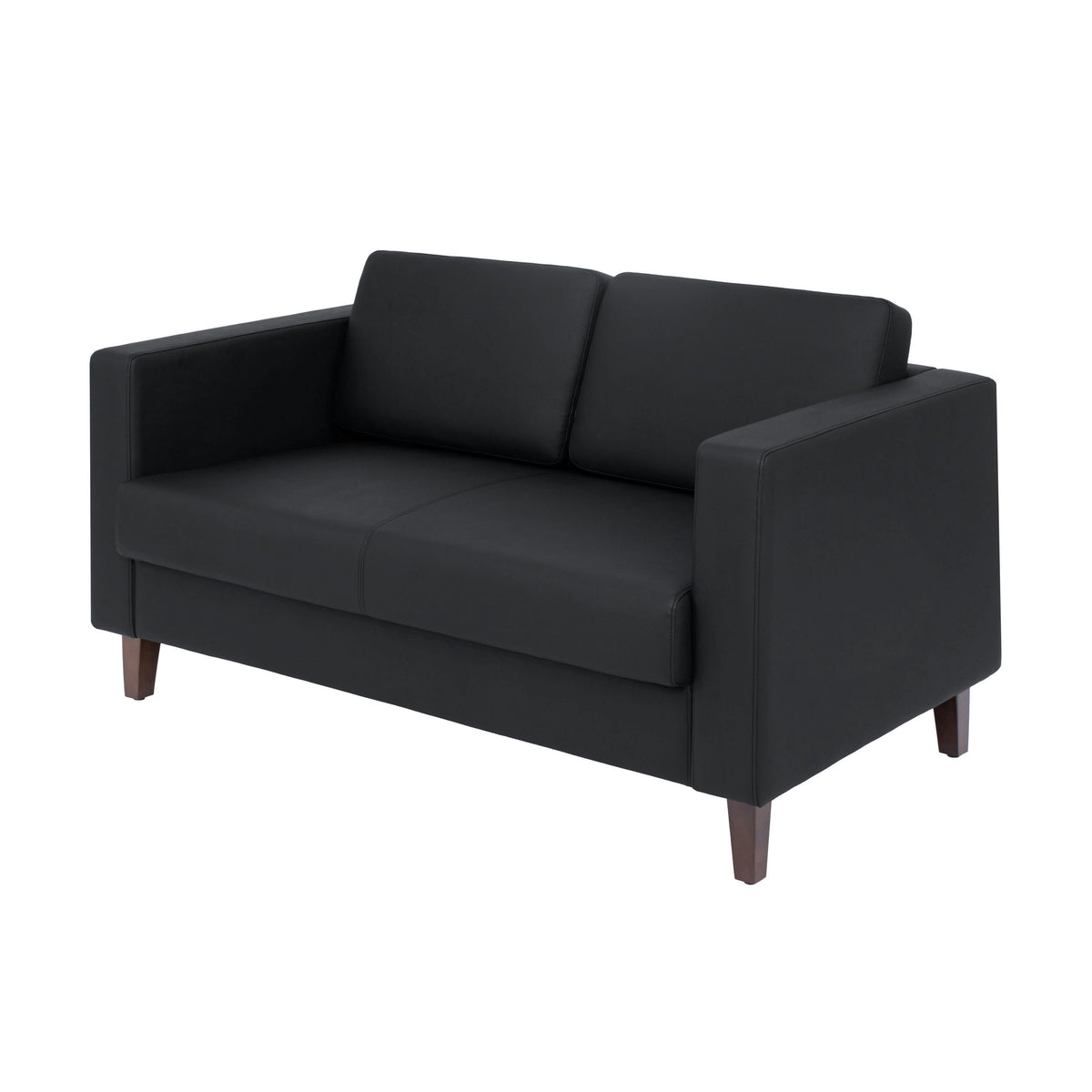 Flash Furniture ZB-8921-2S-BLK-GG Commercial Lobby Loveseat with 2 Outlets/1 USB/1 USB-C Ports-Black LeatherSoft - Main view