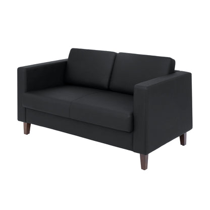 Flash Furniture ZB-8921-2S-BLK-GG Commercial Lobby Loveseat with 2 Outlets/1 USB/1 USB-C Ports-Black LeatherSoft - Main view