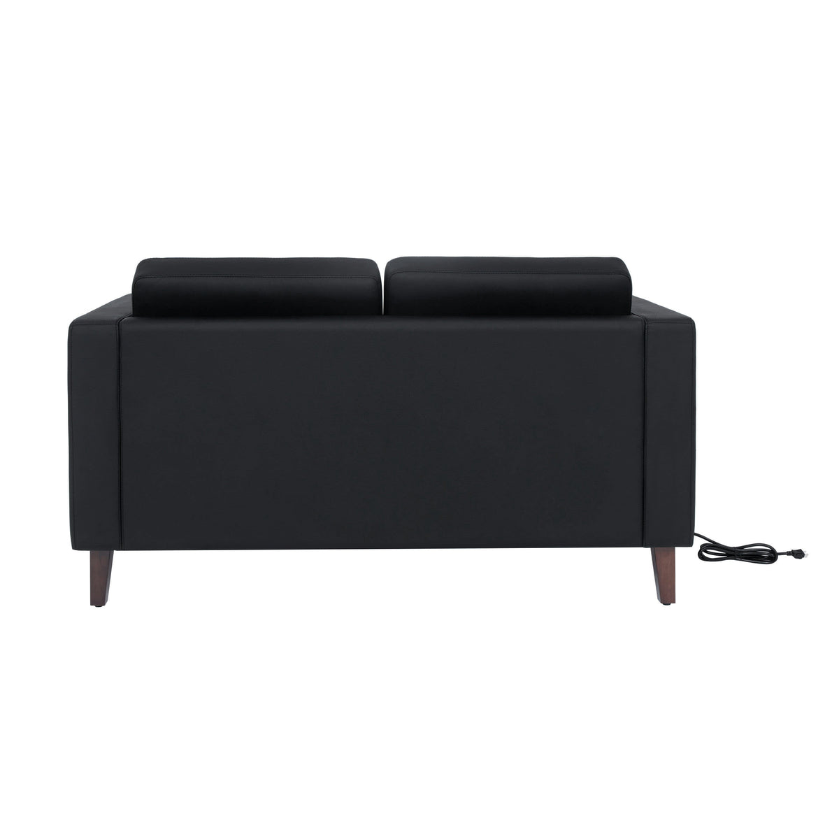 Flash Furniture ZB-8921-2S-BLK-GG Commercial Lobby Loveseat with 2 Outlets/1 USB/1 USB-C Ports-Black LeatherSoft - View 6