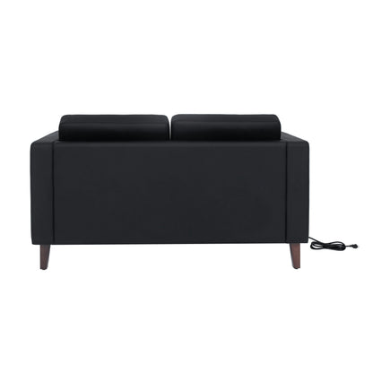 Flash Furniture ZB-8921-2S-BLK-GG Commercial Lobby Loveseat with 2 Outlets/1 USB/1 USB-C Ports-Black LeatherSoft - View 6