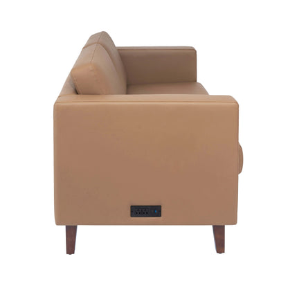 Flash Furniture ZB-8921-2S-COGNAC-GG Commercial Lobby Loveseat with 2 Outlets/1 USB/1 USB-C Ports-Cognac LeatherSoft - View 8