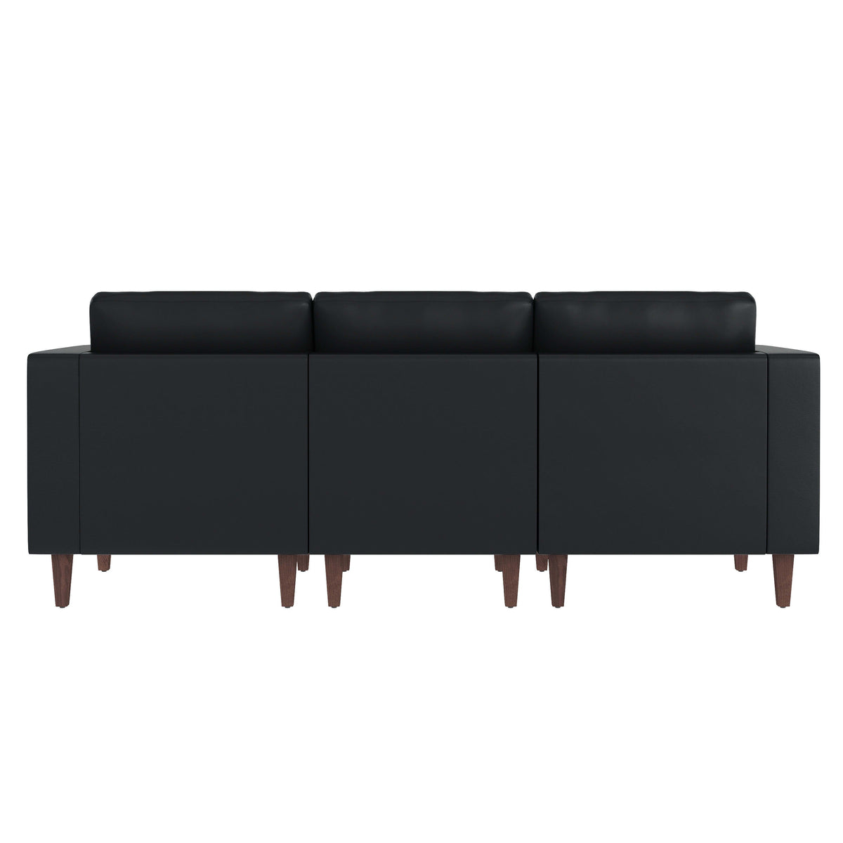 Flash Furniture ZB-8921-3S-BLK-GG Commercial Reception Sofa with Outlets/USB/USB-C Ports in Black LeatherSoft - View 6