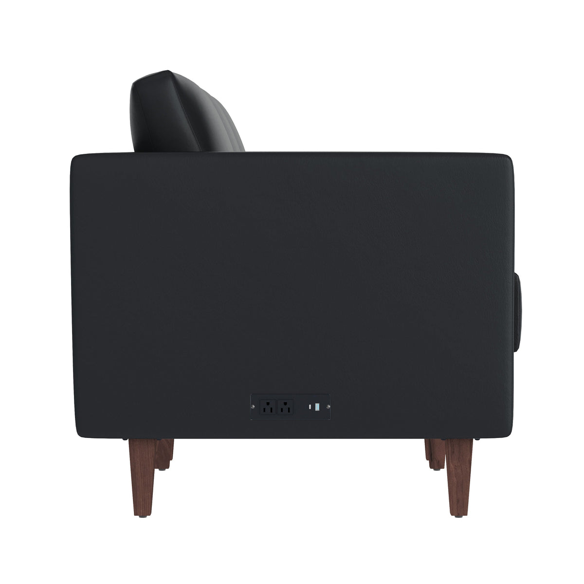Flash Furniture ZB-8921-3S-BLK-GG Commercial Reception Sofa with Outlets/USB/USB-C Ports in Black LeatherSoft - View 8