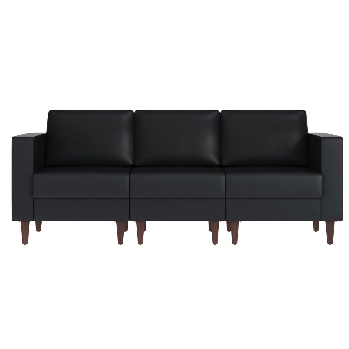 Flash Furniture ZB-8921-3S-BLK-GG Commercial Reception Sofa with Outlets/USB/USB-C Ports in Black LeatherSoft - View 9