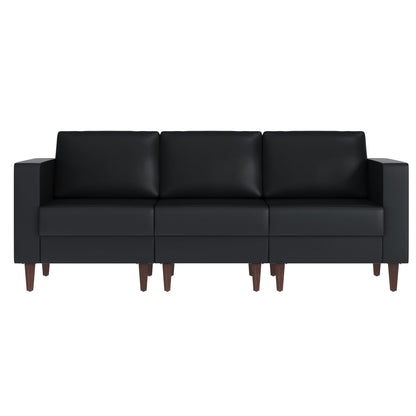 Flash Furniture ZB-8921-3S-BLK-GG Commercial Reception Sofa with Outlets/USB/USB-C Ports in Black LeatherSoft - View 9
