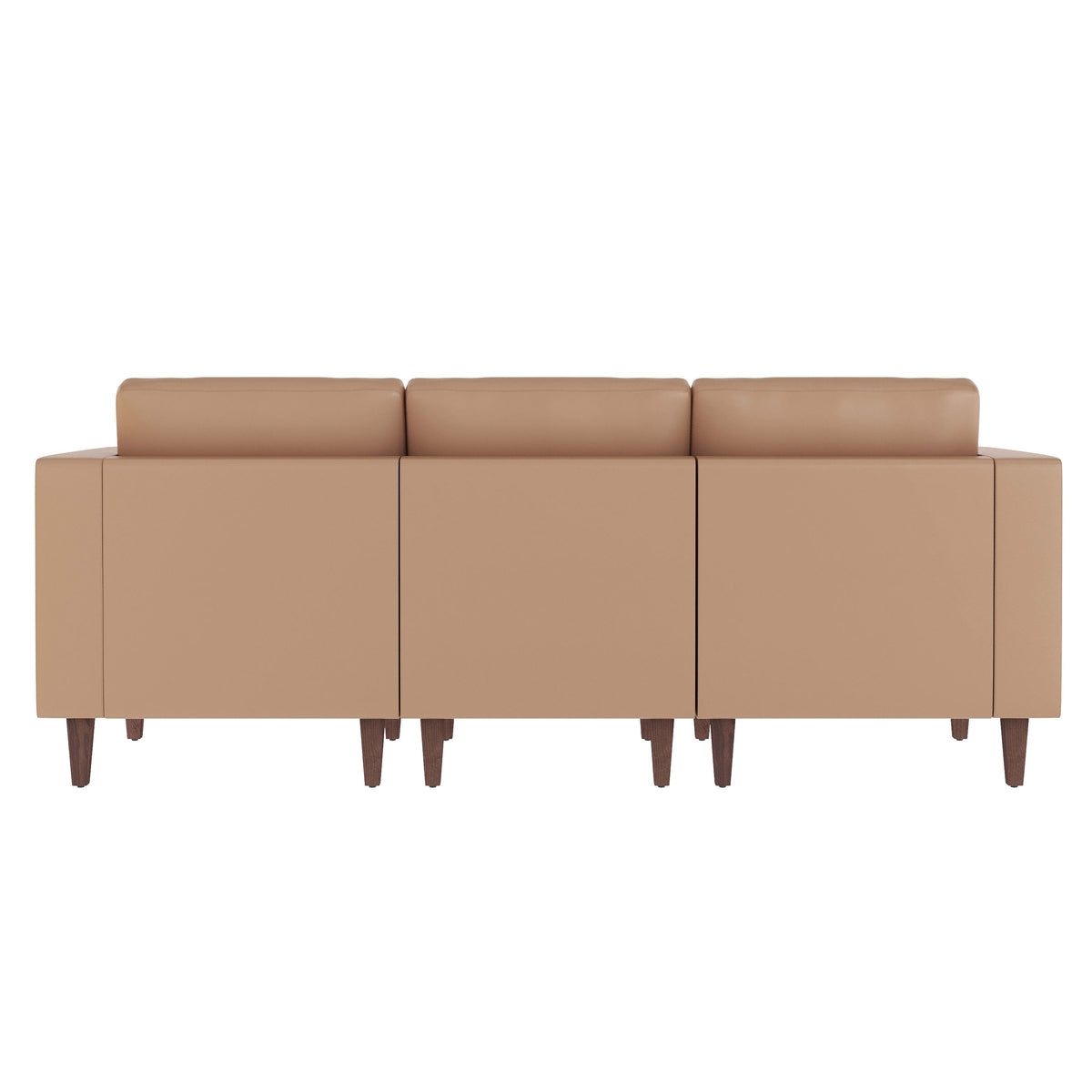 Flash Furniture ZB-8921-3S-COGNAC-GG Commercial Reception Sofa with Outlets/USB/USB-C Ports in Cognac LeatherSoft - View 6
