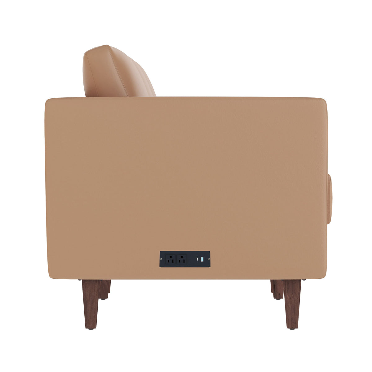 Flash Furniture ZB-8921-3S-COGNAC-GG Commercial Reception Sofa with Outlets/USB/USB-C Ports in Cognac LeatherSoft - View 8