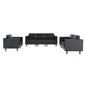 Flash Furniture ZB-8921-SET-BLK-GG 3 PC Commercial Seating Set with Outlets/USB/USB-C Ports in Black LeatherSoft - Main view
