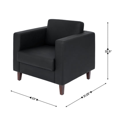 Flash Furniture ZB-8921-SET-BLK-GG 3 PC Commercial Seating Set with Outlets/USB/USB-C Ports in Black LeatherSoft - View 4