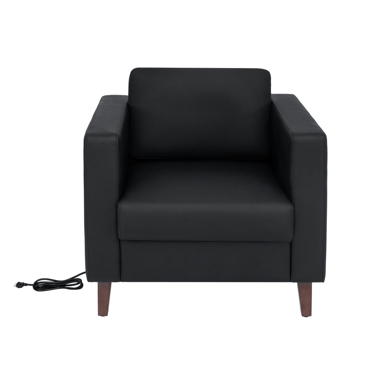 Flash Furniture ZB-8921-SET-BLK-GG 3 PC Commercial Seating Set with Outlets/USB/USB-C Ports in Black LeatherSoft - View 11