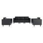 Flash Furniture ZB-8921-SET3-BLK-GG 3 PC Commercial Seating Set with Outlets/USB/USB-C Ports in Black LeatherSoft - Main view