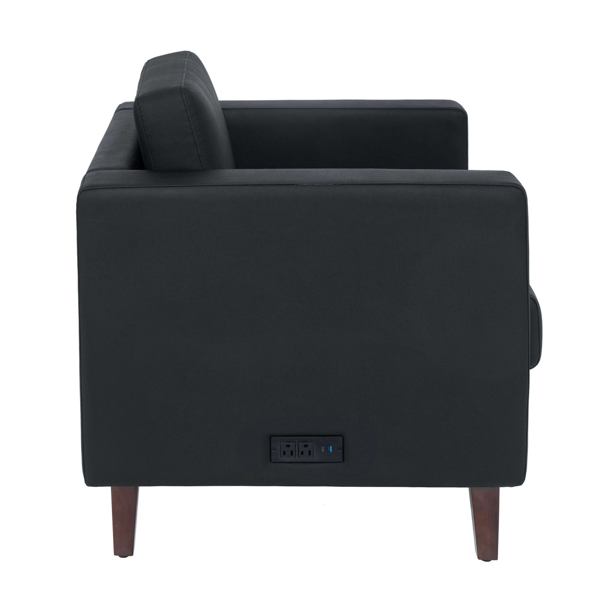Flash Furniture ZB-8921-SET3-BLK-GG 3 PC Commercial Seating Set with Outlets/USB/USB-C Ports in Black LeatherSoft - View 9