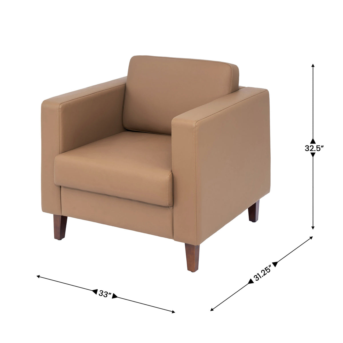 Flash Furniture ZB-8921-SET3-COGNAC-GG 3 PC Commercial Seating Set with Outlets/USB/USB-C Ports in Cognac LeatherSoft - View 4