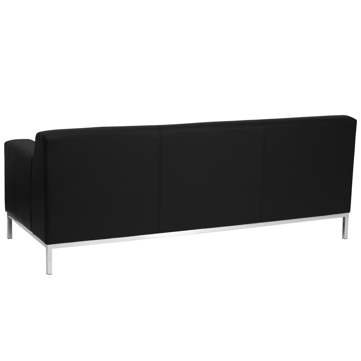 Flash Furniture ZB-DEFINITY-8009-SOFA-BK-GG Black LeatherSoft Sofa w/Line Stitching &Integrated Stainless Steel Frame - View 2