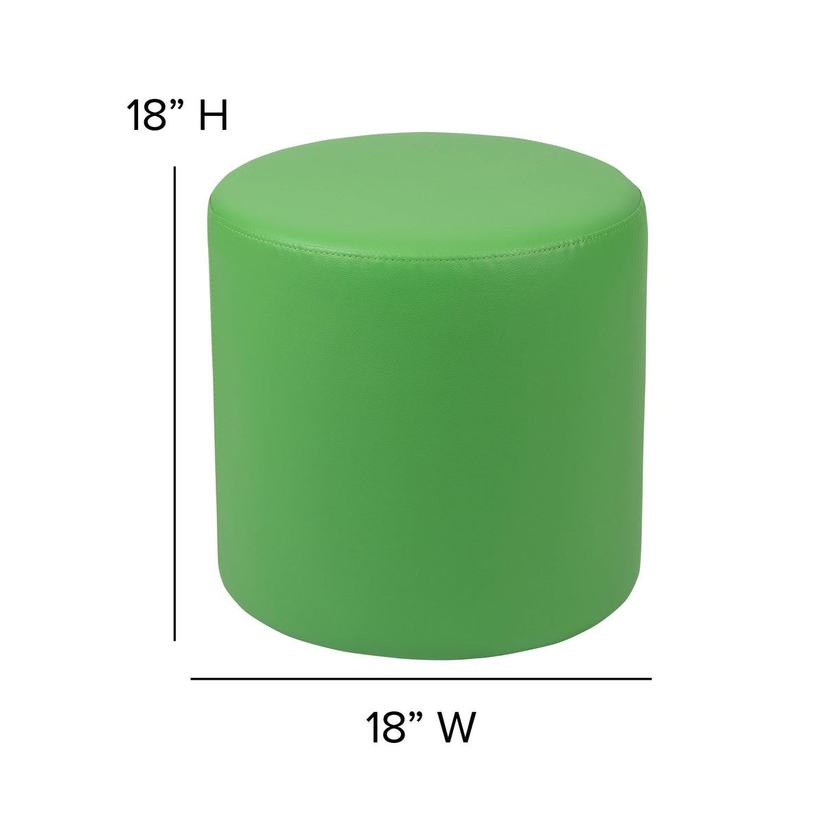 Flash Furniture ZB-FT-045R-18-GREEN-GG 18"H Soft Seating Flexible Circle for Classrooms and Common Spaces - Green - View 5