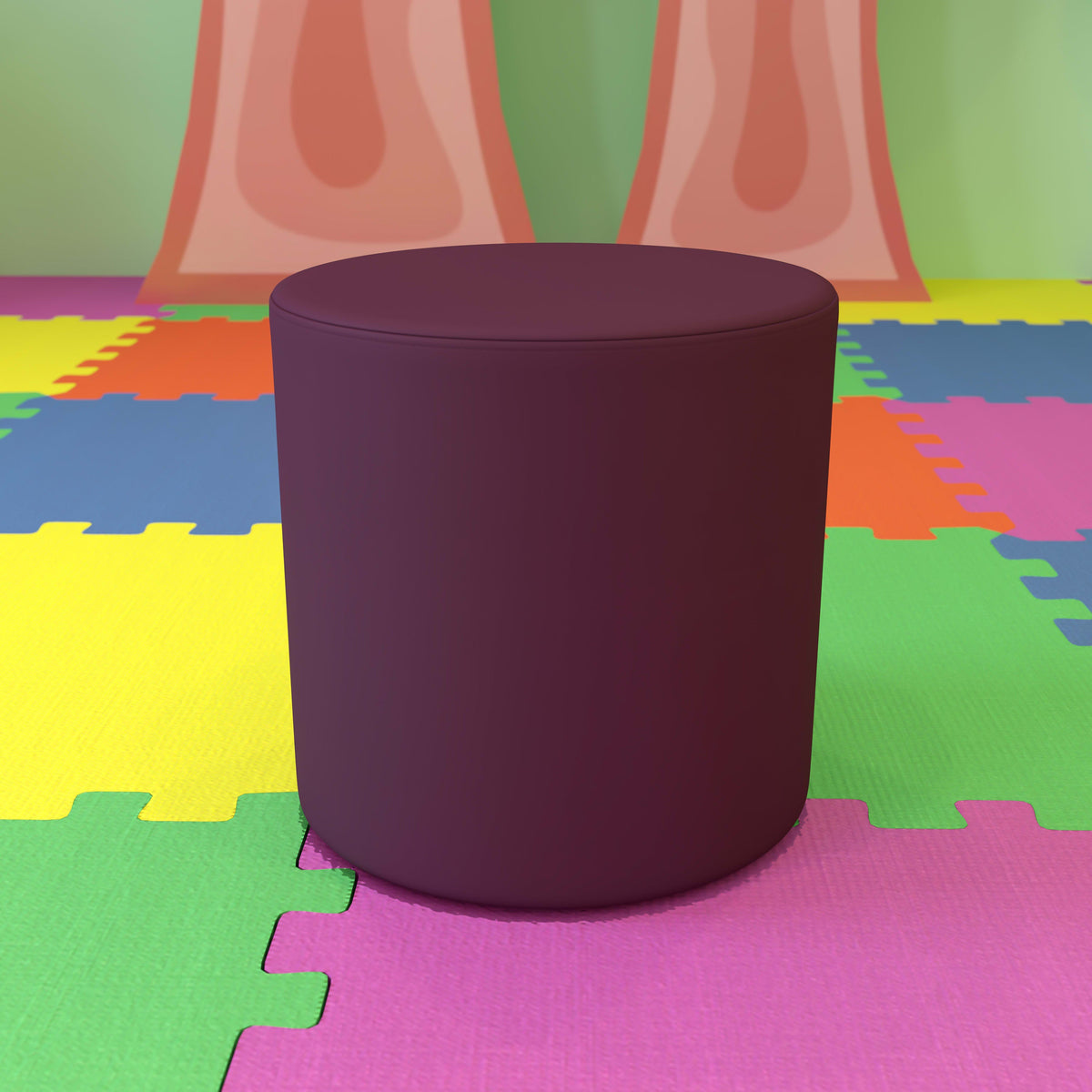 Flash Furniture ZB-FT-045R-18-PURPLE-GG 18"H Soft Seating Flexible Circle for Classrooms and Common Spaces - Purple - View 2
