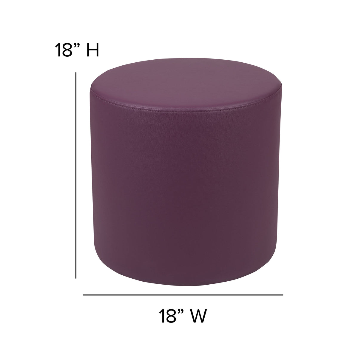 Flash Furniture ZB-FT-045R-18-PURPLE-GG 18"H Soft Seating Flexible Circle for Classrooms and Common Spaces - Purple - View 5