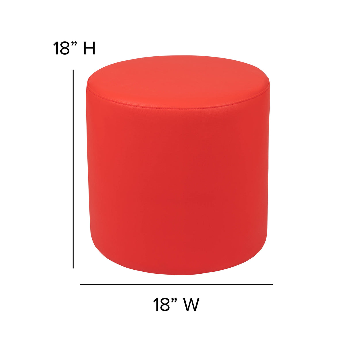 Flash Furniture ZB-FT-045R-18-RED-GG 18"H Soft Seating Flexible Circle for Classrooms and Common Spaces - Red - View 5