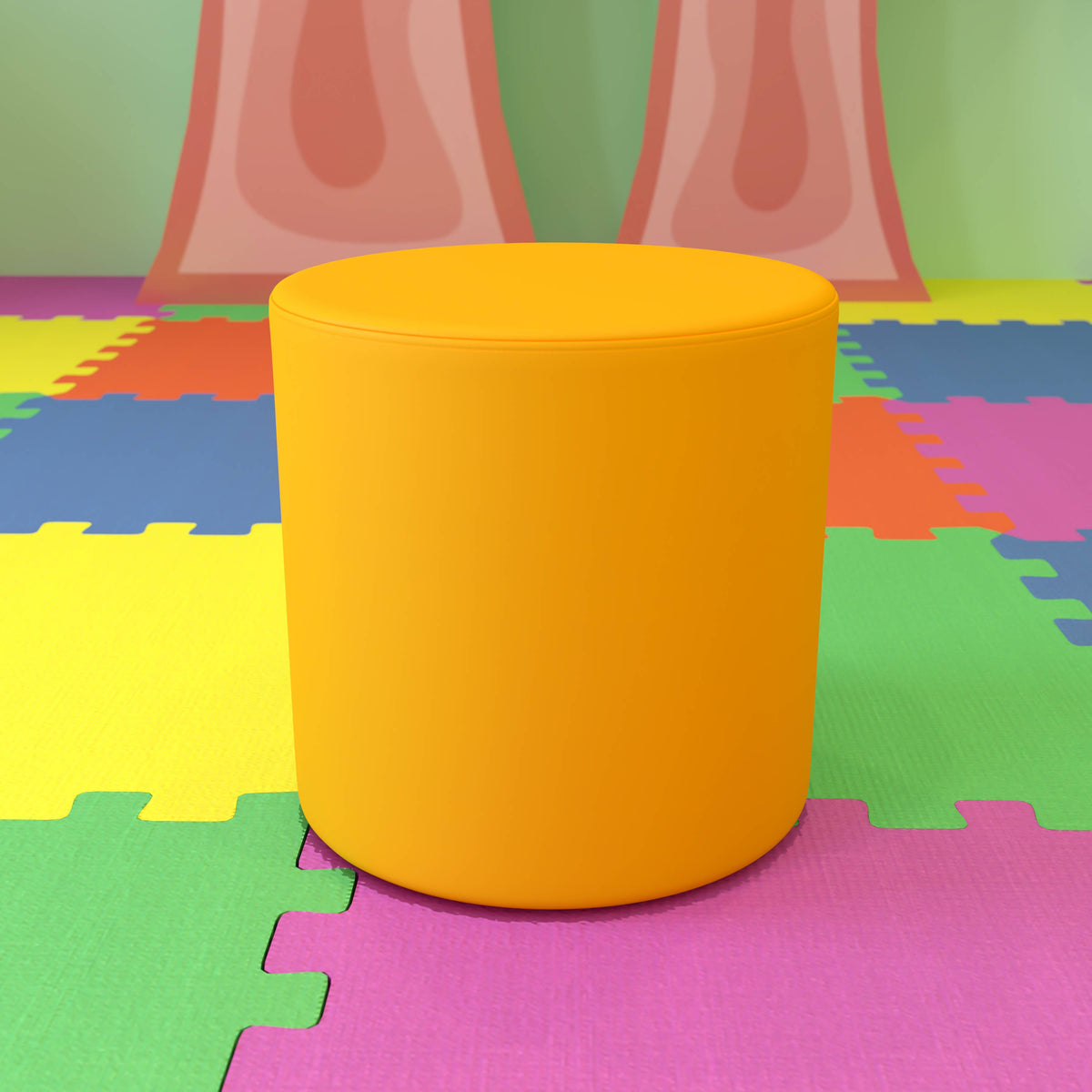 Flash Furniture ZB-FT-045R-18-YELLOW-GG 18"H Soft Seating Flexible Circle for Classrooms and Common Spaces - Yellow - View 2