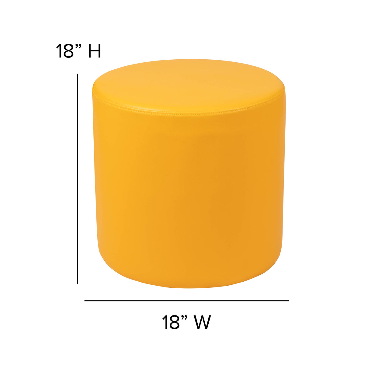 Flash Furniture ZB-FT-045R-18-YELLOW-GG 18"H Soft Seating Flexible Circle for Classrooms and Common Spaces - Yellow - View 5