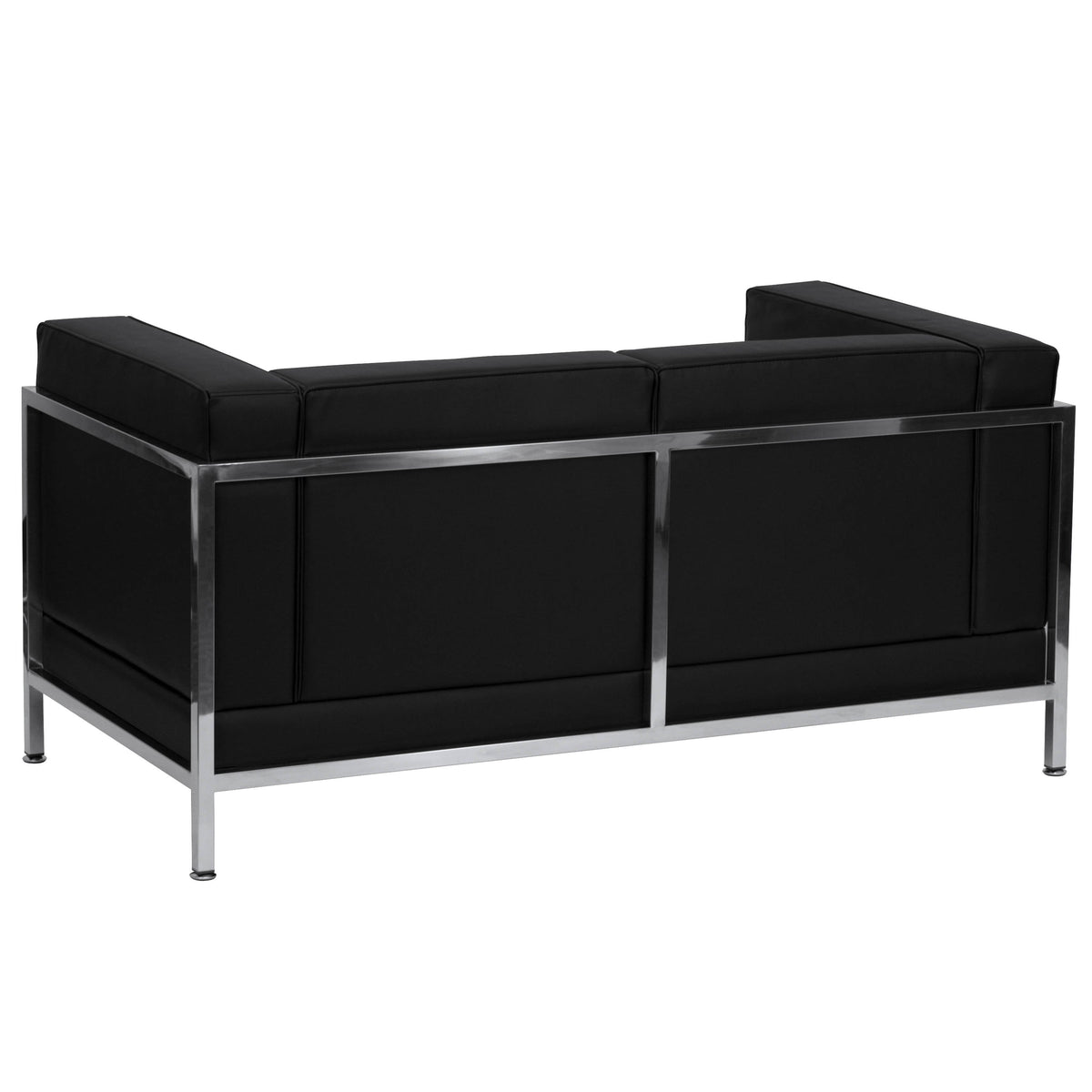 Flash Furniture ZB-IMAG-LS-GG Black LeatherSoft Modular Loveseat w/Quilted Tufted Seat &Encasing Frame - View 3