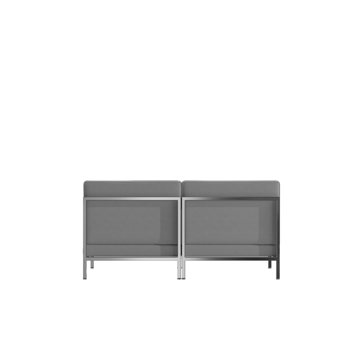 Flash Furniture ZB-IMAG-MIDCH-2-GY-GG 2 Piece Gray LeatherSoft Modular Reception Lounge Set with Ganging Clips - Reception Bench - View 5