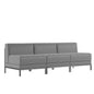 Flash Furniture ZB-IMAG-MIDCH-3-GY-GG 3 Piece Gray LeatherSoft Modular Reception Lounge Set with Ganging Clips - Reception Bench - Main view